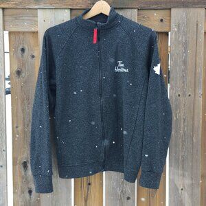 TIM HORTONS Employee Zip Up Sweater Size Medium Embroidered